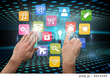 Composite image of hands pointing and presenting Composite image of hands pointing and presenting 9814394