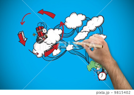 Composite image of hand holding a pencil Composite image of hand holding a pencil 9815402