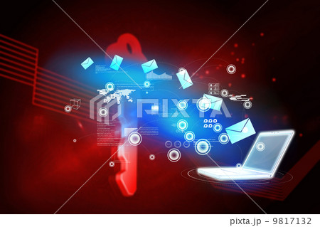 Composite image of email communication background 9817132