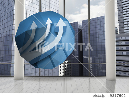 Composite image of arrows on abstract screen 9817602