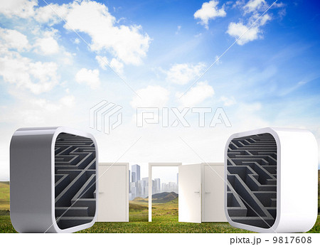 Composite image of maze on abstract screen Composite image of maze on abstract screen 9817608