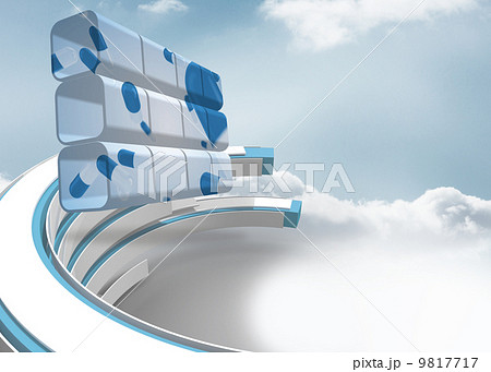 Composite image of pills on abstract screen 9817717