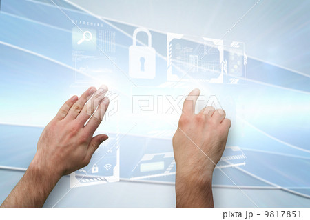 Composite image of hands pointing and presenting Composite image of hands pointing and presenting 9817851