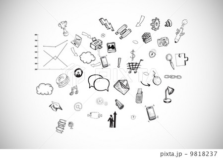Composite image of computer application doodles Composite image of computer application doodles 9818237