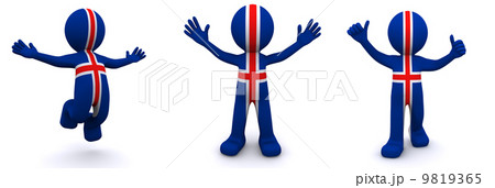 3d character textured with flag of Iceland 3d character textured with flag of Iceland 9819365