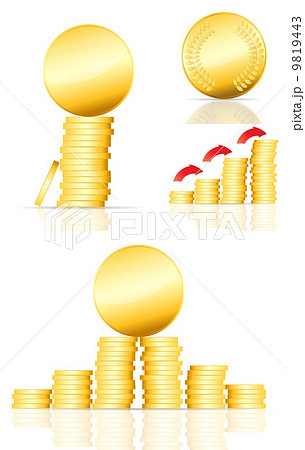 gold coin vector illustration on white gold coin vector illustration on white 9819443