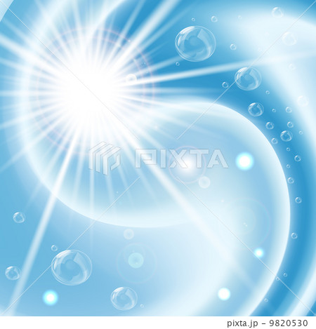 Blue vortex background with bubbles and flare 9820530