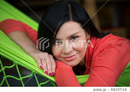 Woman rest in hammock Woman rest in hammock 9820558