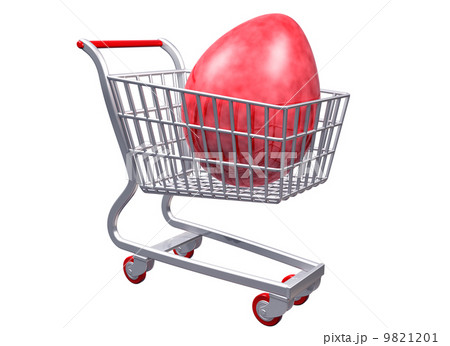 Stylized shopping cart with Giant Egg Stylized shopping cart with Giant Egg 9821201