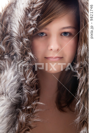Beauty girl with fur 9821746