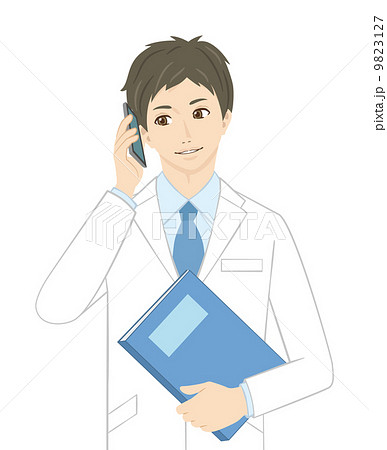 白衣の男性シリーズのイラスト素材