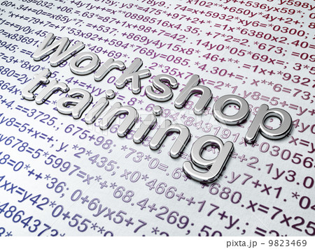 Education concept: Golden Workshop Training on Education background 9823469