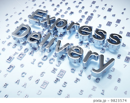 Finance concept: Silver Express Delivery on digital background 9823574