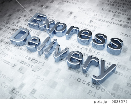 Finance concept: Silver Express Delivery on digital background 9823575