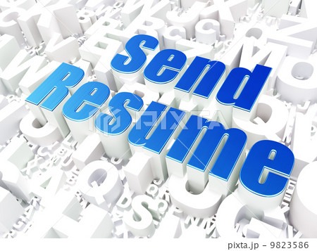 Business concept: Send Resume on alphabet background 9823586