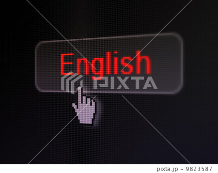 Education concept: English on digital button background 9823587