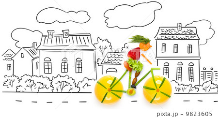 Fruity cyclist. Fruity cyclist. 9823605