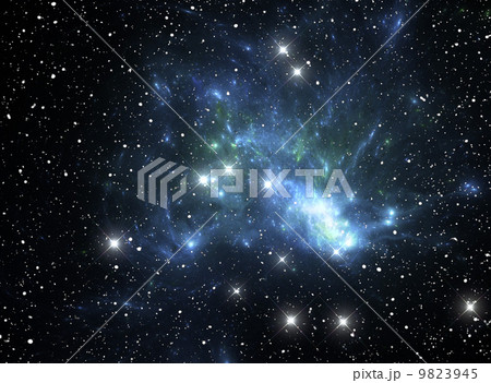 Blue space star nebula 9823945