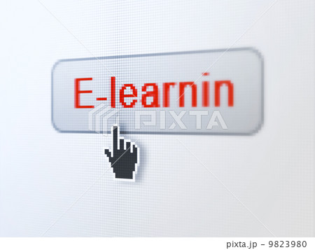 Education concept: E-learning on digital button background 9823980