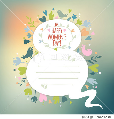 Beautiful retro card for Women's Day 9824236