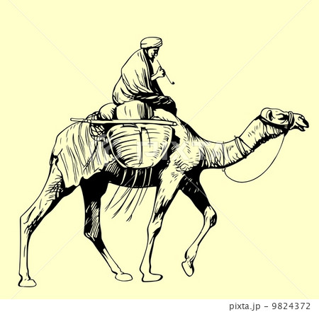 Bedouin riding a camel 9824372