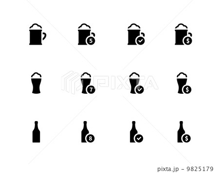 Beer icons on white background. Beer icons on white background. 9825179