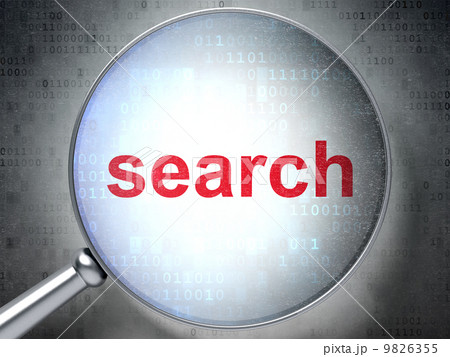 SEO web design concept: Search with optical glass 9826355