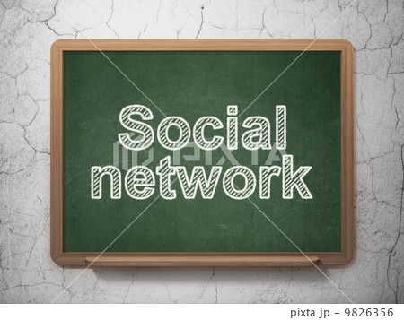 Social network concept: Social Network on chalkboard background 9826356