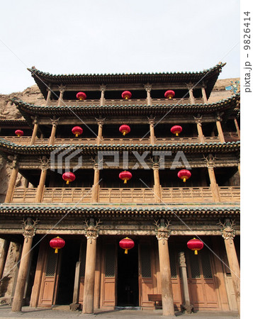 世界遺産 中国 雲崗石窟 楼閣 世界遺産 中国 雲崗石窟 楼閣 9826414