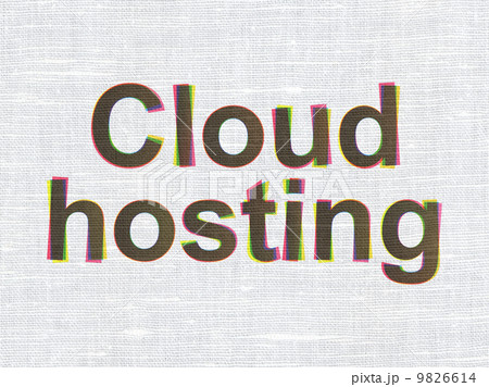 Cloud computing concept: Cloud Hosting on fabric texture background Cloud computing concept: Cloud Hosting on fabric texture background 9826614