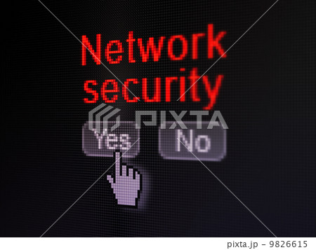 Protection concept: Network Security on digital computer screen 9826615