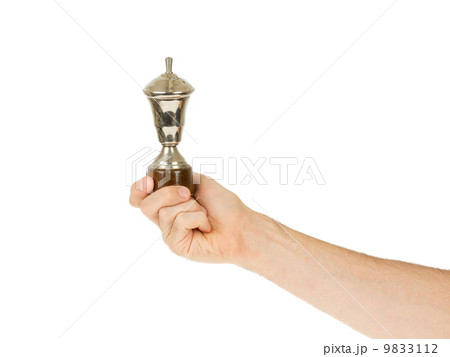 Very old trophy cup isolated 9833112