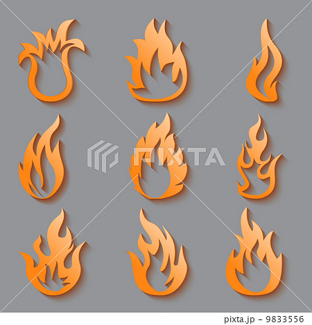 Fire flames. Collage. Fire flames. Collage. 9833556