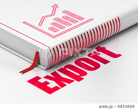 Finance concept: book Growth Graph, Export on white background 9833609