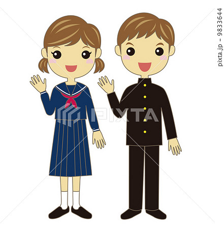 セーラー服と学ラン姿の学生 セーラー服と学ラン姿の学生 9833644