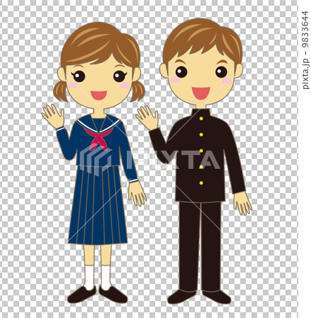 セーラー服と学ラン姿の学生 セーラー服と学ラン姿の学生 9833644