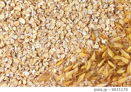The texture of oatmeal with oat stems to the right The texture of oatmeal with oat stems to the right 9835179