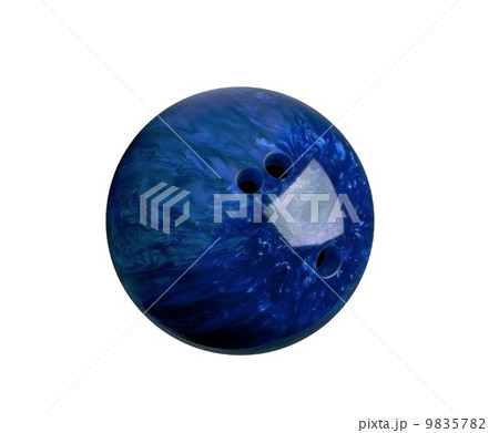 blue marbled bowling ball isolated on white 9835782