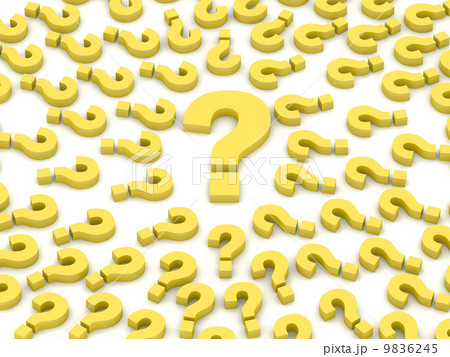 Question sign surrounded by question marks. Concept 3D illustration. Question sign surrounded by question marks. Concept 3D illustration. 9836245