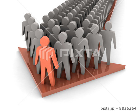 Team leader. Company boss. Teamwork. Concept 3D illustration Team leader. Company boss. Teamwork. Concept 3D illustration 9836264
