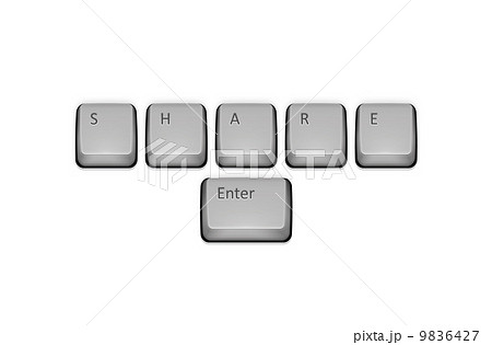 Word Share On Keyboard And Enter Key のイラスト素材