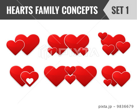 Hearts family concepts. Set 1. Vector illustration. 9836679