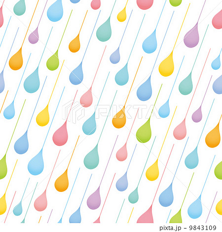 雨の日 サービスデー レインボー雫 広告背景のイラスト素材