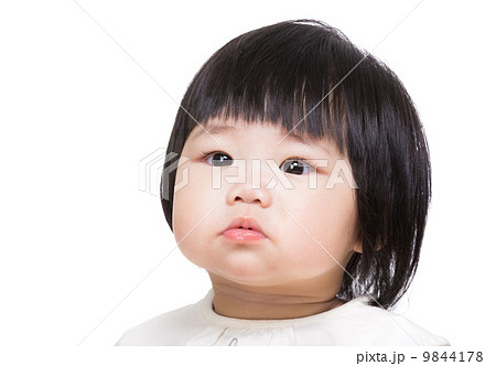 Cute baby girl looking up 9844178