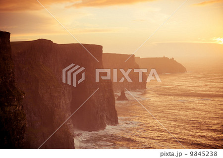 Cliffs of Moher at sunset in Co. Clare, Ireland Europe 9845238
