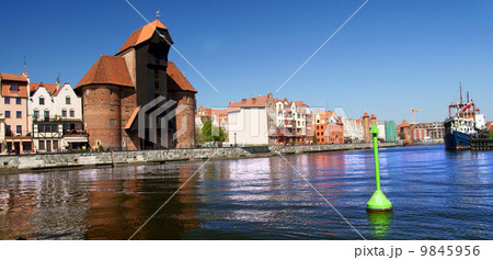 Gdansk, Danzig, Poland famous wooden crane from the 13th century Gdansk, Danzig, Poland famous wooden crane from the 13th century 9845956