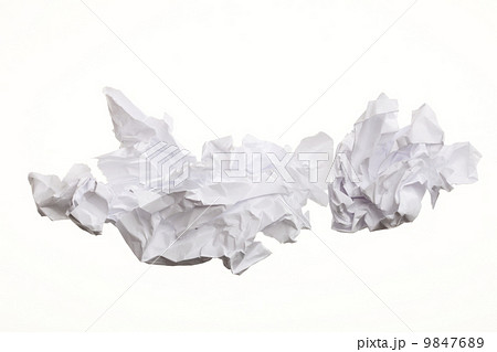 Crumpled paper on white background 9847689