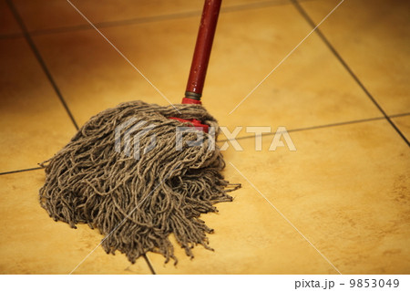 cleaning the floor with a mop 9853049