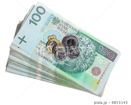 Money and savings. Stack of 100's polish zloty banknotes Money and savings. Stack of 100's polish zloty banknotes 9853143
