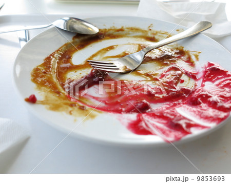 Empty plate dirty after dinner. Empty plate dirty after dinner. 9853693